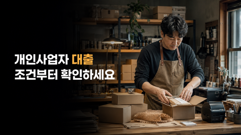 개인사업자 대출 조건 총정리(+사업기간·소득·신용·DSR·필요서류)