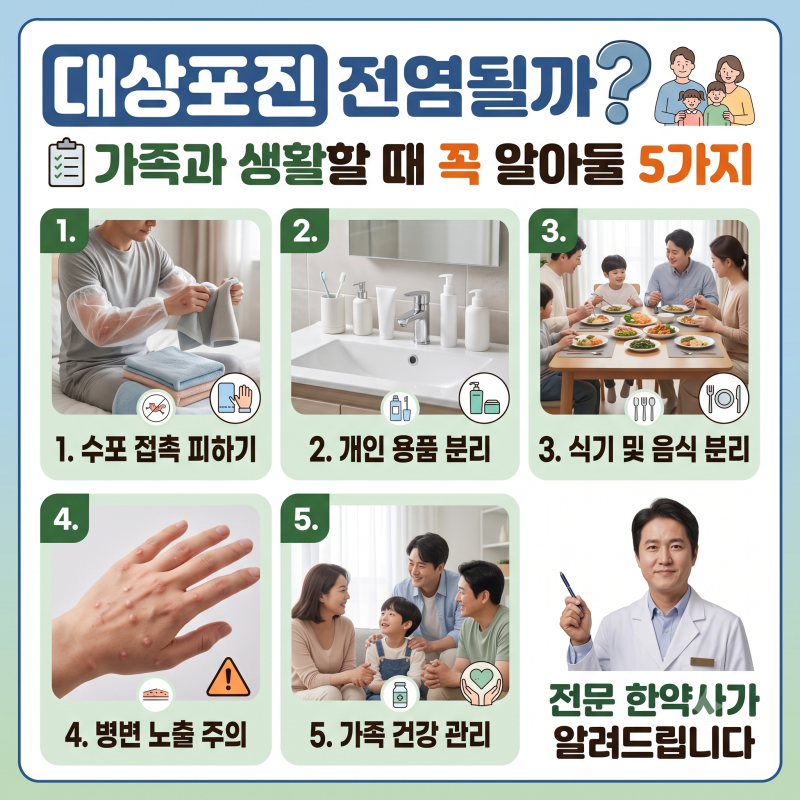 대상포진 전염될까? 가족과 같이 생활할 때 꼭 알아둘 5가지