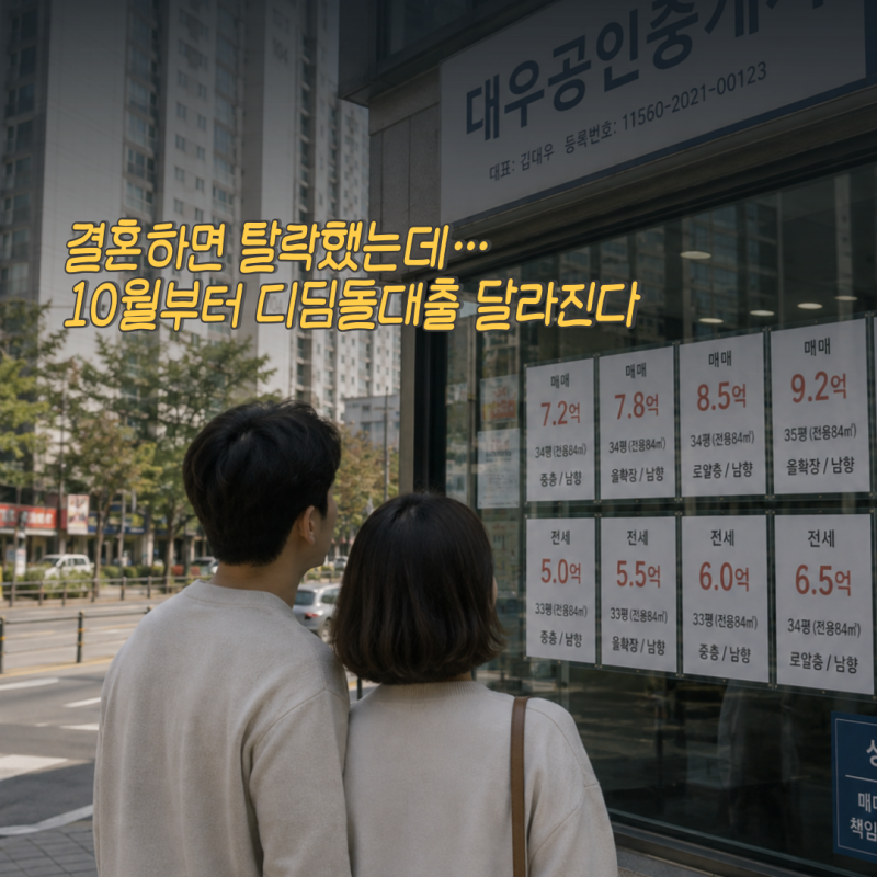 신혼부부 생애최초 디딤돌대출 조건, "결혼하면 오히려 탈락했는데.."