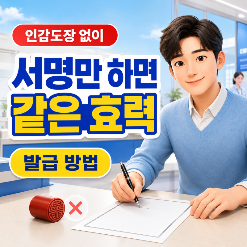 인감도장 없어도 같은 효력을 받을 수 있습니다