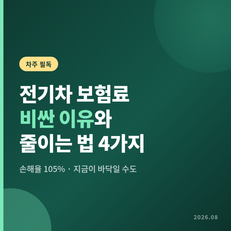 전기차 보험료가 비싼 이유, 그리고 조금이라도 줄이는 방법 정리했어요
