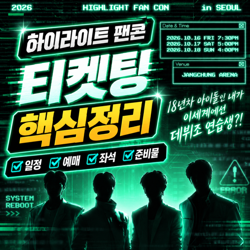 #038｜2026 하이라이트 팬콘 티켓팅｜라이트 6기 인증·선예매·장충체육관대표 썸네일 문구 후....