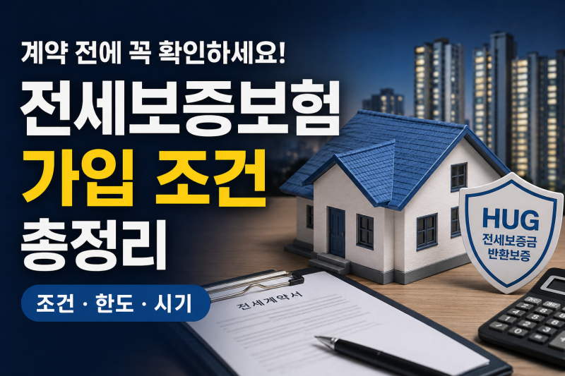 전세보증보험 가입 조건 총정리｜보증 한도와 가입 시기까지 확인