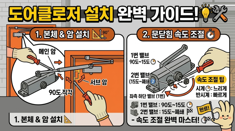 도어클로저 교체 방법 2편