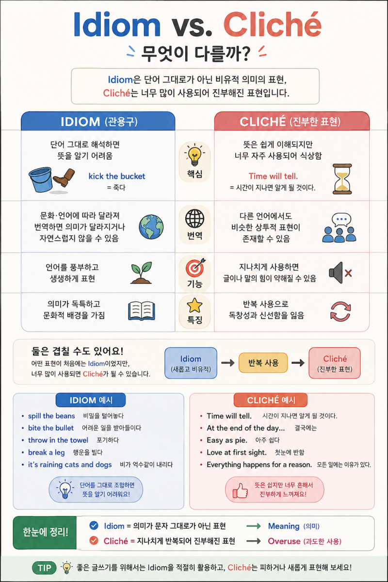 Idiom vs. Cliché — 무엇이 다를까?