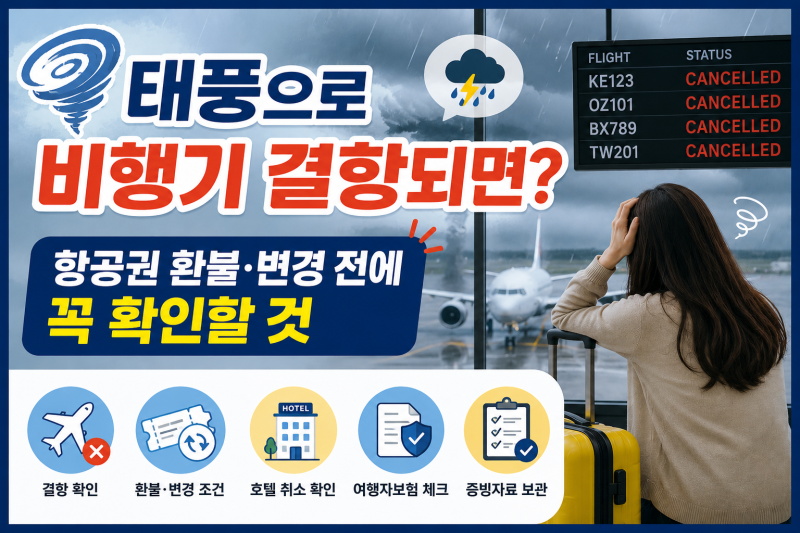️ 태풍으로 비행기 결항되면?｜항공권 환불·변경 전에 꼭 확인할 것