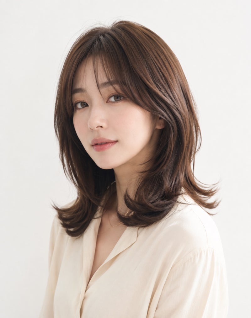 엄지원 미디움 레이어드컷 헤어스타일로 가을헤어하기