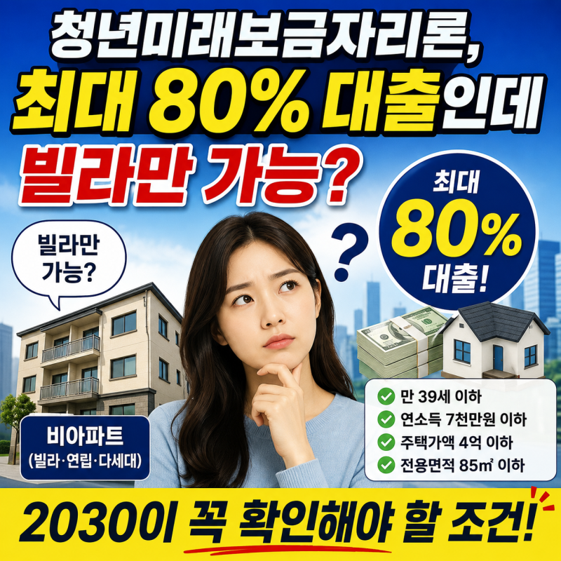 청년미래보금자리론, 최대 80% 대출인데 빌라만 가능? 2030이 꼭 확인해야 할 조건