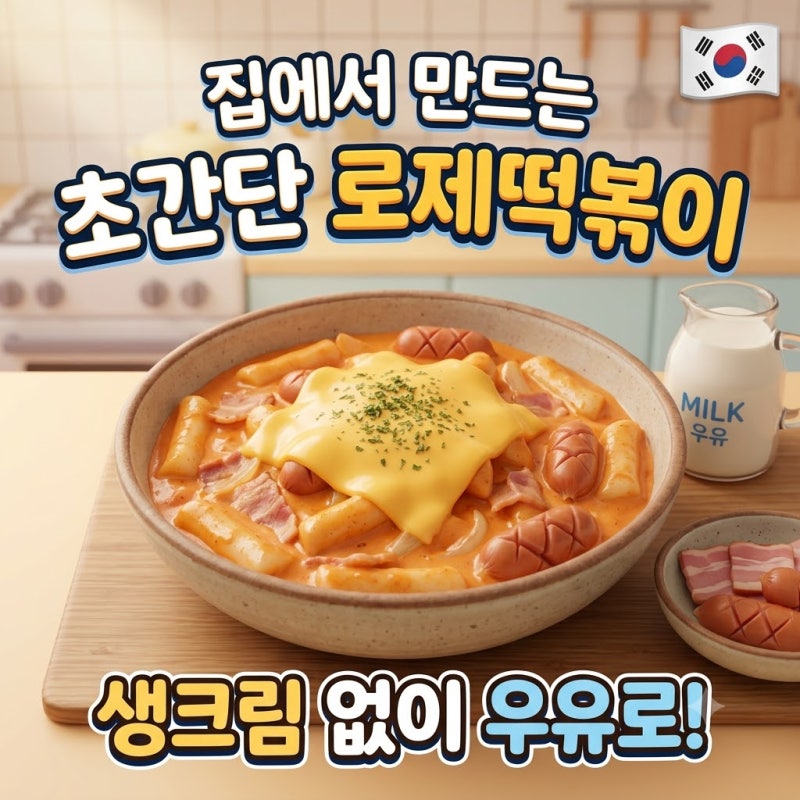 집에서 로제떡볶이 만들기 생크림 없이 우유로 만드는 황금레시피