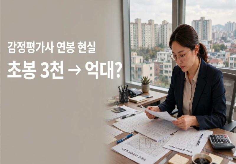 감정평가사 연봉, 수습 3천만원부터 개업 5억까지, 근무처별로 총정리