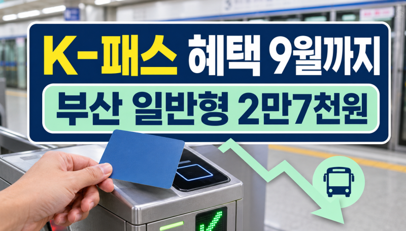 2026 K-패스 반값 혜택 9월 종료｜부산은 2만7천 원 넘으면 환급될까?