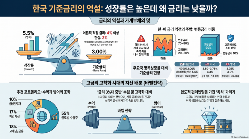 한국 경제성장률 3.3%인데 기준금리는 겨우 3.0%? 한은은 왜 미국보다 낮은 금리를 유지할 수밖....