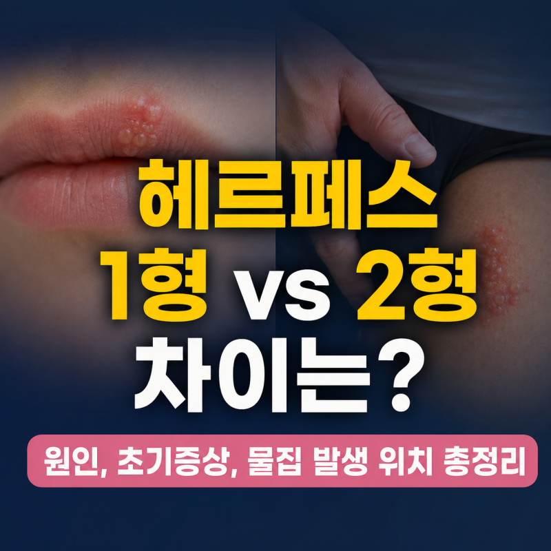 헤르페스 1형 vs 2형 차이는? 원인, 초기증상, 물집 발생 위치 총정리