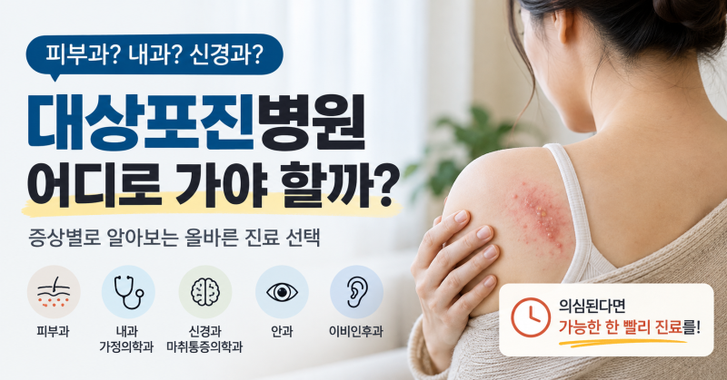 대상포진병원 어디로 가야 할까? 피부과·내과 고민된다면