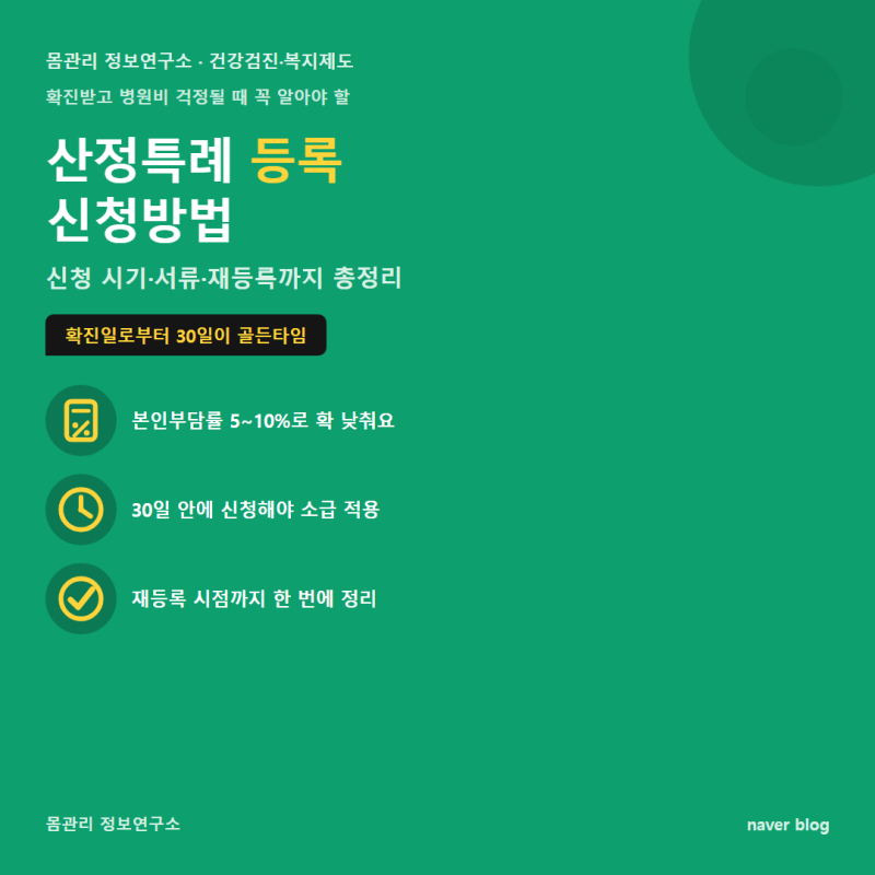 산정특례 등록 신청방법 총정리, 신청 시기·서류·재등록까지