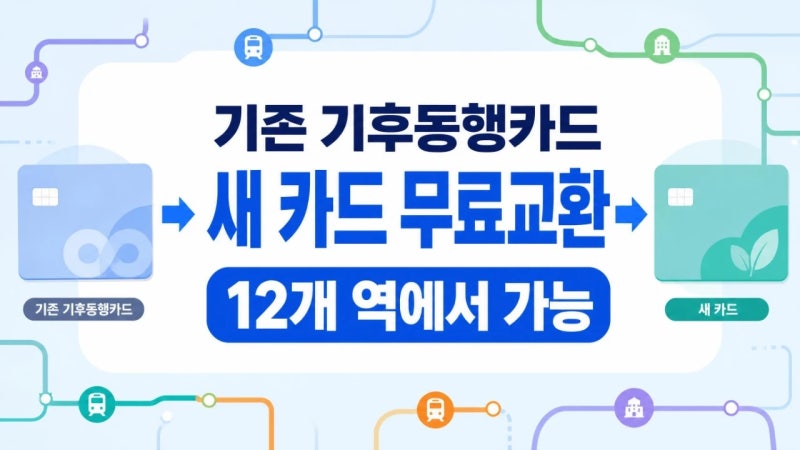 기후동행카드 실물카드 무료교환 어디서 할까, 12개 역·운영시간