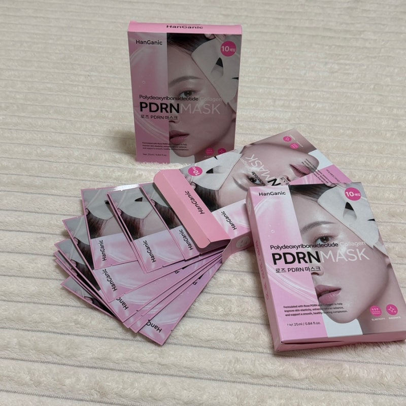 콜라겐마스크팩 한가닉 로즈 PDRN 피부탄력 홈케어 후기