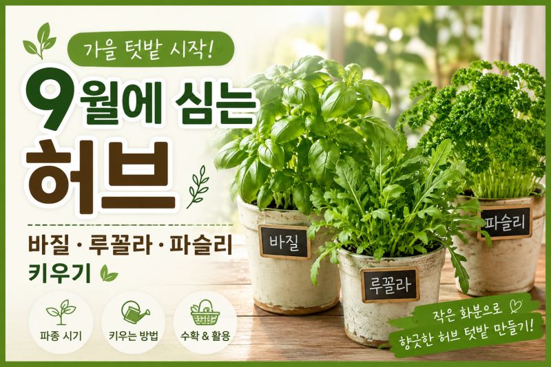 9월에 심는 허브｜바질·루꼴라·파슬리 키우기