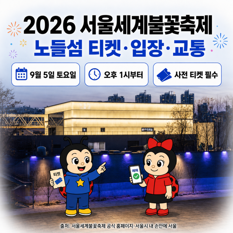 2026 서울세계불꽃축제 노들섬 티켓·노들역 가는법·준비물