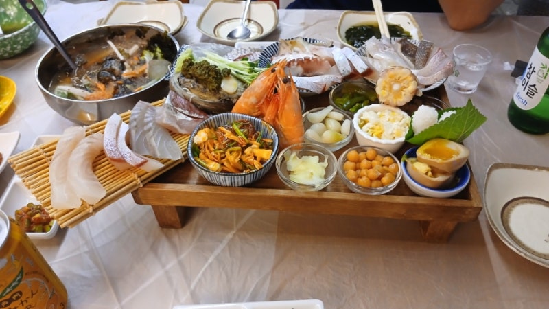 석계역횟집 남해바다마차 도화새우 폴존인도위스키 해물라면