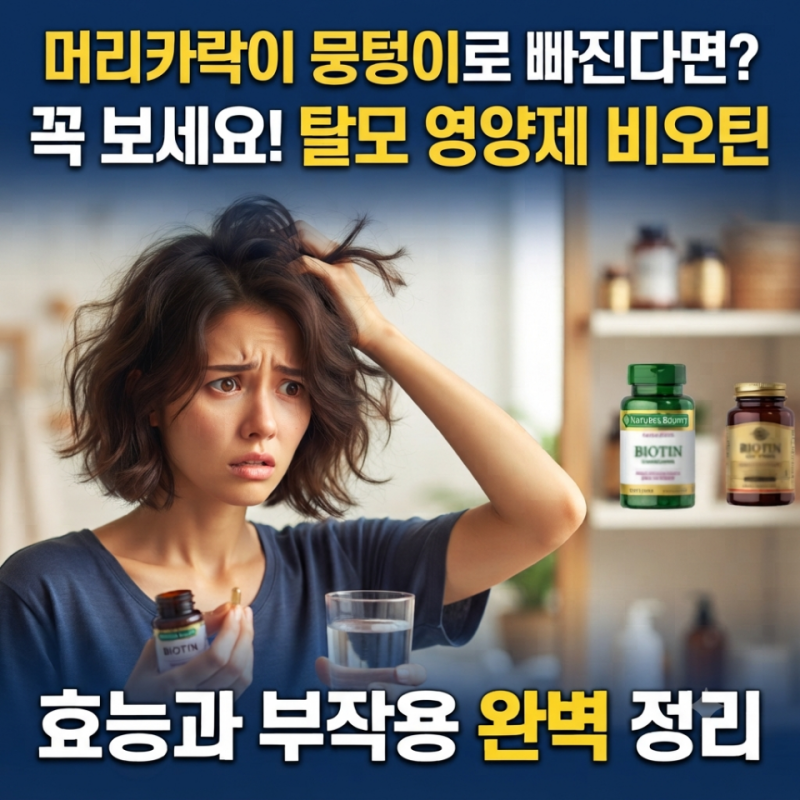 머리카락이 뭉텅이로 빠진다면 꼭 보세요, 탈모 영양제 비오틴 효능과 부작용 완벽 정리