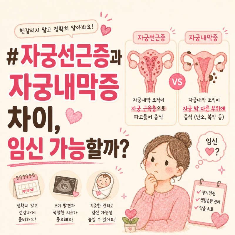 자궁선근증과 자궁내막증 차이, 임신 가능할까?