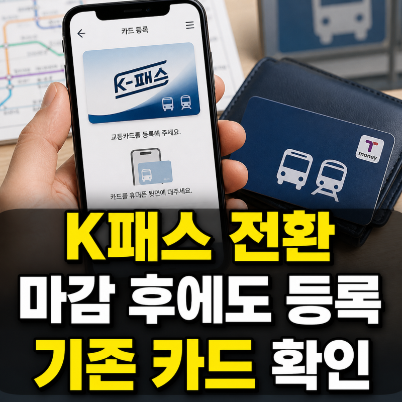 알뜰교통카드 K패스 전환 마감 후 기존 카드 등록법