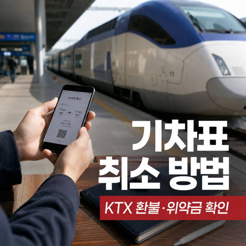 코레일+ 기차표 취소 방법, KTX 환불과 위약금 확인하기