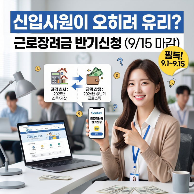 근로장려금 반기신청, 올해 입사한 신입사원이 오히려 유리한 이유 (9월 15일 마감)