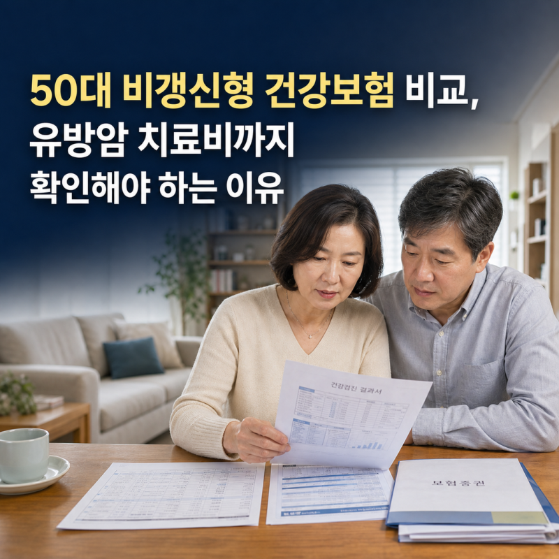 50대 비갱신형 건강보험 비교,유방암 치료비까지 확인해야 하는 이유!