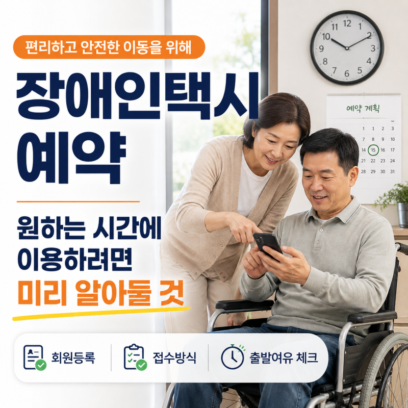 장애인택시예약 원하는 시간에 이용하려면 미리 알아둘 것