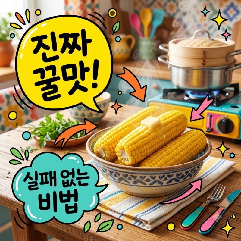 옥수수 삶는법 뉴슈가 소금 황금비율 시간 보관법 완벽 가이드