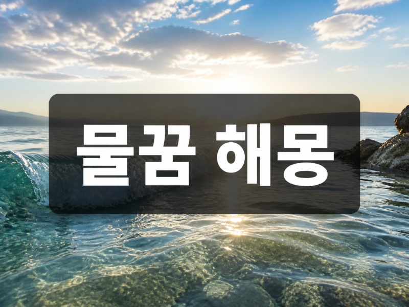 물꿈 해몽｜맑은 물·홍수·바다·물에 빠지는 장면별 의미