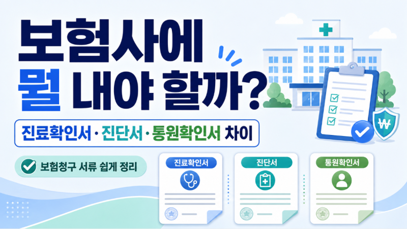 진료확인서·진단서·통원확인서 차이｜보험사에는 뭘 내야 할까?