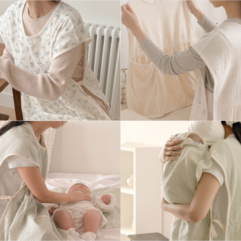 수유앞치마 오보기 체리도트 트림패드로 신생아 침흘림 걱정 없이 육아하는 꿀팁