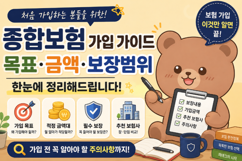 종합보험을 고민하고 있나요? 보험 가입금액과 꼭 필요한 보장내용 정리해 드림