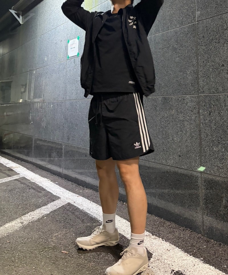 아디다스 아디컬러 클래식 스프린터 쇼츠 블랙 리뷰 및 착용샷