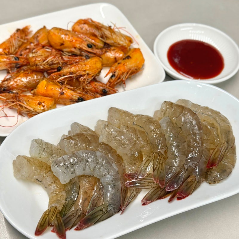 "평생 써먹는" 생새우회 손질법, 새우머리버터구이 만드는법