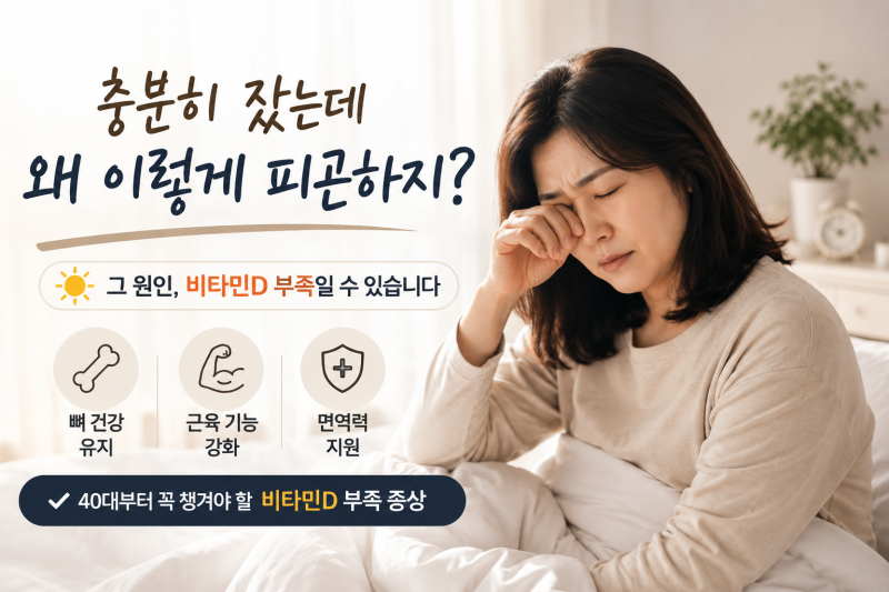 40대부터 꼭 챙겨야 할 비타민D 부족 증상