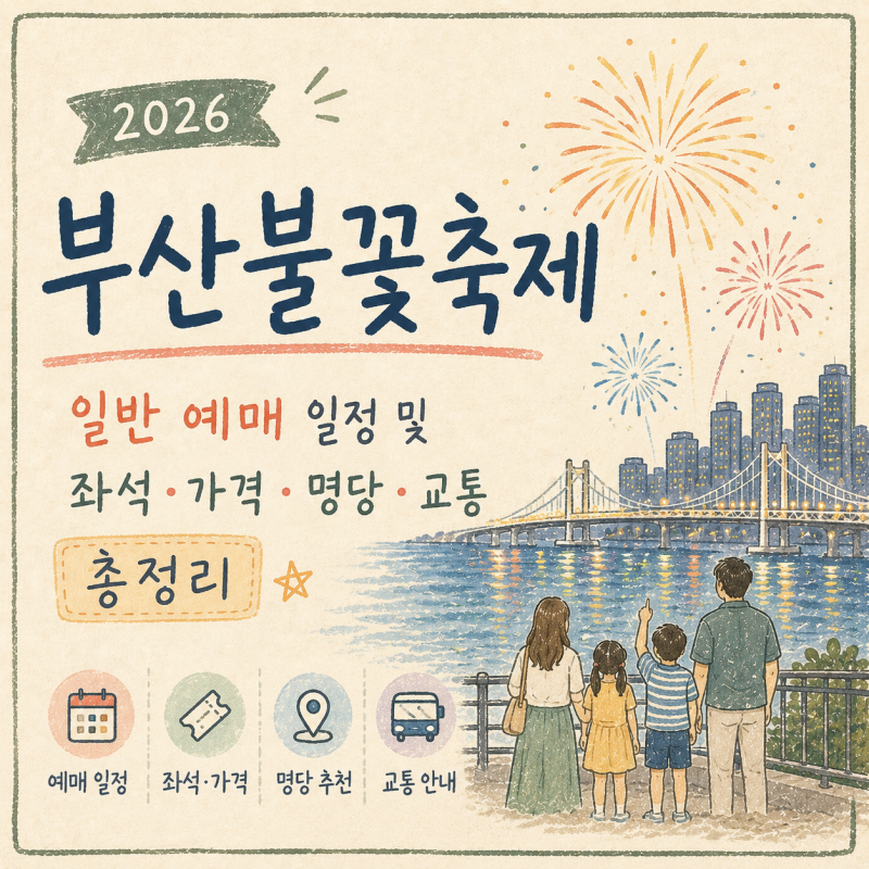 2026 부산불꽃축제 일반 예매 일정 및 좌석 가격 명당 교통 총정리