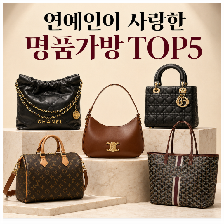 “연예인이 사랑한 여자명품가방 TOP5” 샤넬·디올·루이비통·셀린느·고야드 가방 1위는?