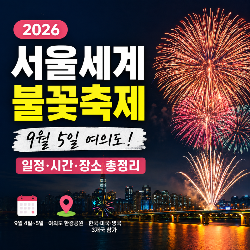 2026년 서울세계불꽃축제 9월 5일 여의도 한강공원 일정·시간·장소 총정리