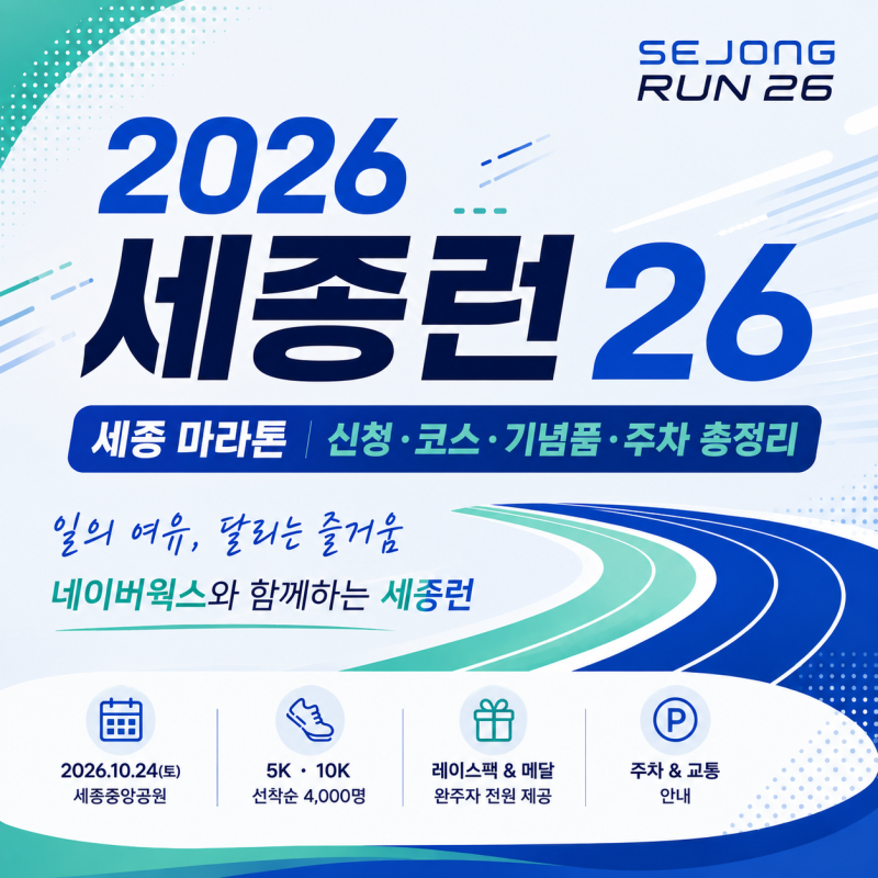 세종런 26｜2026 세종 마라톤 신청·코스·기념품·주차 총정리