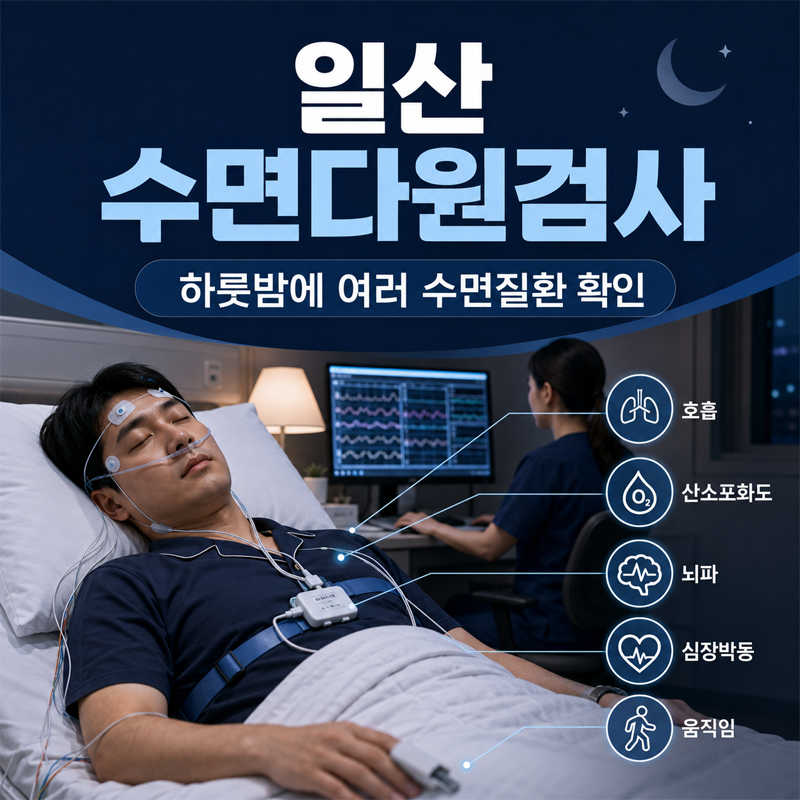 일산 수면다원검사, 하룻밤에 여러 수면질환을 한 번에 확인합니다
