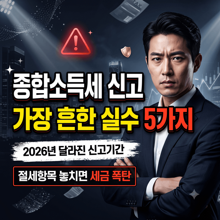 종합소득세 신고 시 가장 흔한 실수 5가지, 2026년 달라진 신고기간과 절세항목 놓치면 세금 ....