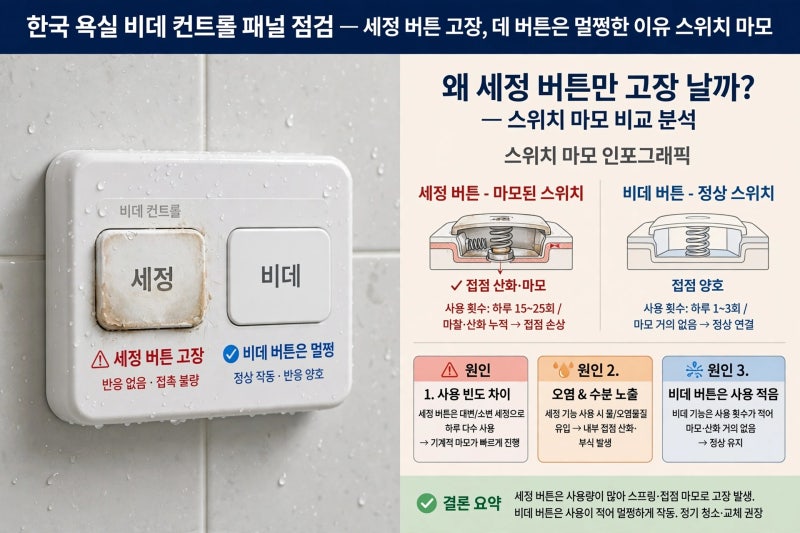 비데 세정 버튼 안 눌릴 때 해결 방법! 고장 원인, 비데 모드로 임시 사용, 수압 조절 총정리