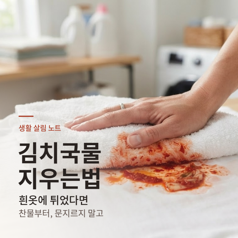 김치국물 지우는법, 튄 직후 1분이 제일 중요해요!