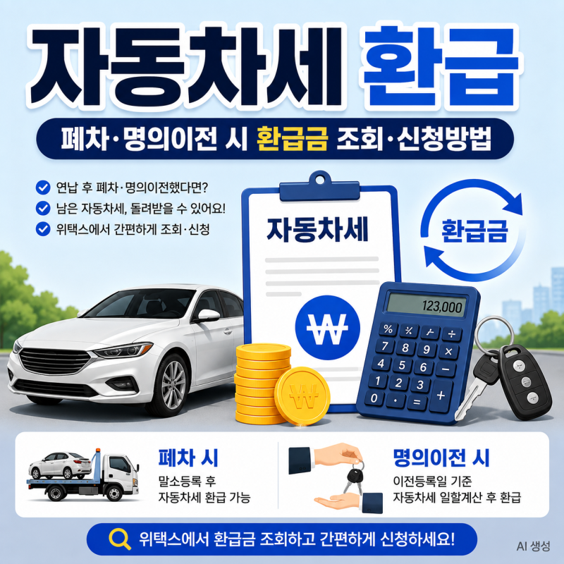 자동차세 환급｜폐차·명의이전 시 환급금 조회·신청방법