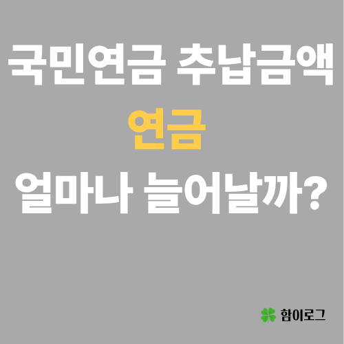 국민연금 추납 금액 계산법과 수령액 증가분 비교: 최적 납부액 찾기