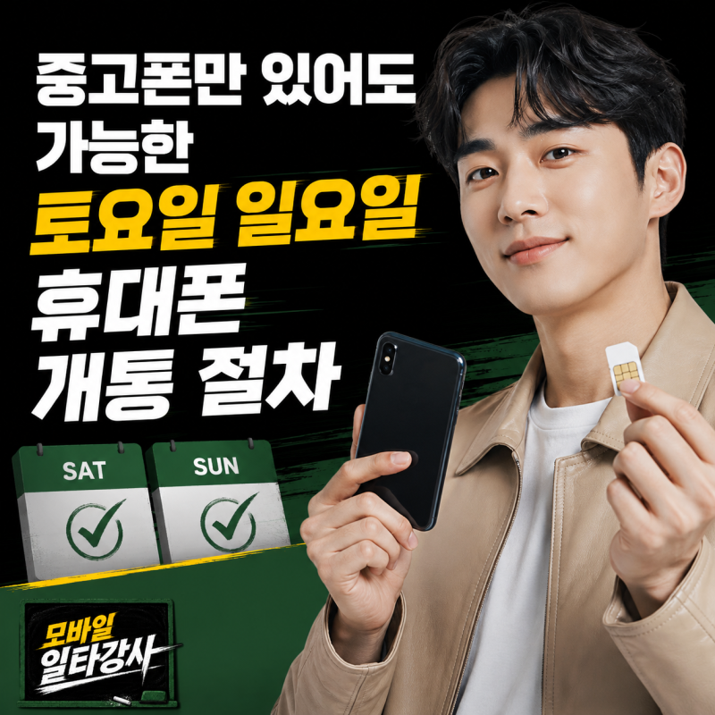 중고폰만 있어도 가능한 토요일 일요일 휴대폰 개통 절차